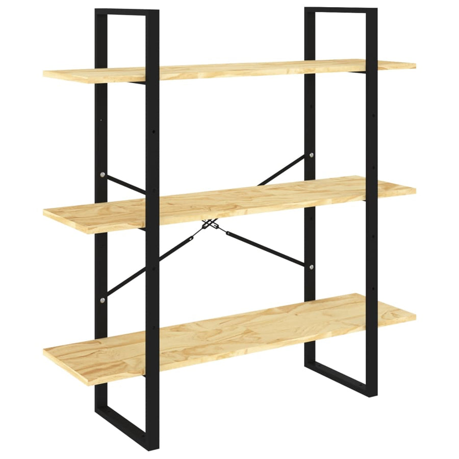 Boekenkast Met 3 Schappen Massief Grenenhout Naturel 100 x 30 x 105 cm solid pine wood