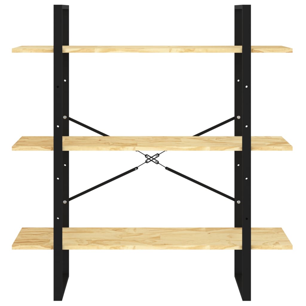 Boekenkast Met 3 Schappen Massief Grenenhout Naturel 100 x 30 x 105 cm solid pine wood