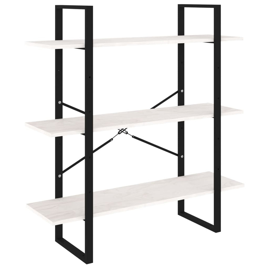 Boekenkast met 3 schappen 100x30x105 cm massief grenenhout wit 100 x 30 x 105 cm solid pine wood