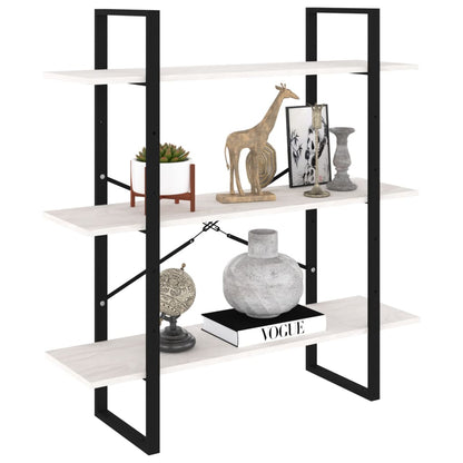 Boekenkast met 3 schappen 100x30x105 cm massief grenenhout wit 100 x 30 x 105 cm solid pine wood