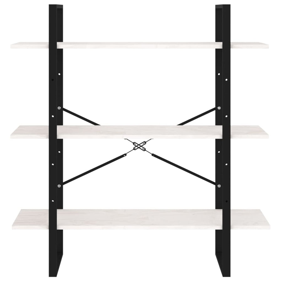 Boekenkast met 3 schappen 100x30x105 cm massief grenenhout wit 100 x 30 x 105 cm solid pine wood