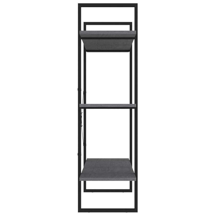 Boekenkast met 3 schappen 100x30x105 cm grenenhout grijs 100 x 30 x 105 cm solid pine wood