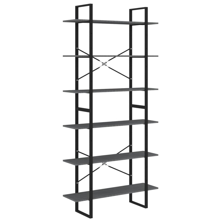 Hoge kast 100x30x210 cm massief grenenhout grijs 100 x 30 x 210 cm solid pine wood