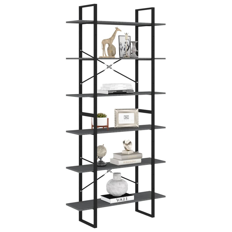Hoge kast 100x30x210 cm massief grenenhout grijs 100 x 30 x 210 cm solid pine wood