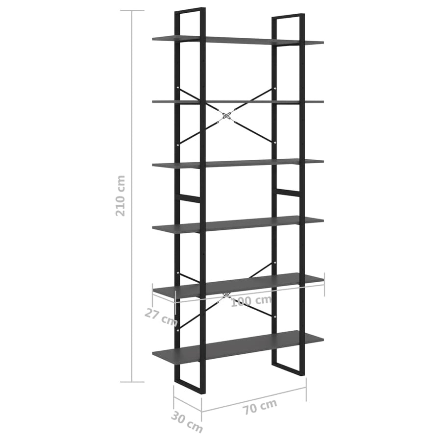 Hoge kast 100x30x210 cm massief grenenhout grijs 100 x 30 x 210 cm solid pine wood