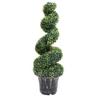 Artificial plant with pot, boxwood spiral, 100 cm, green