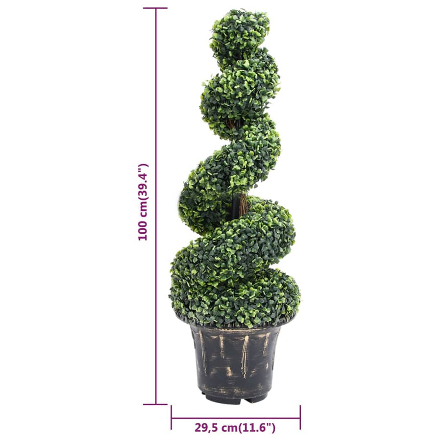 Kunstplant Met Pot Buxus Spiraal 00 Cm Groen 29.5 x 100 cm