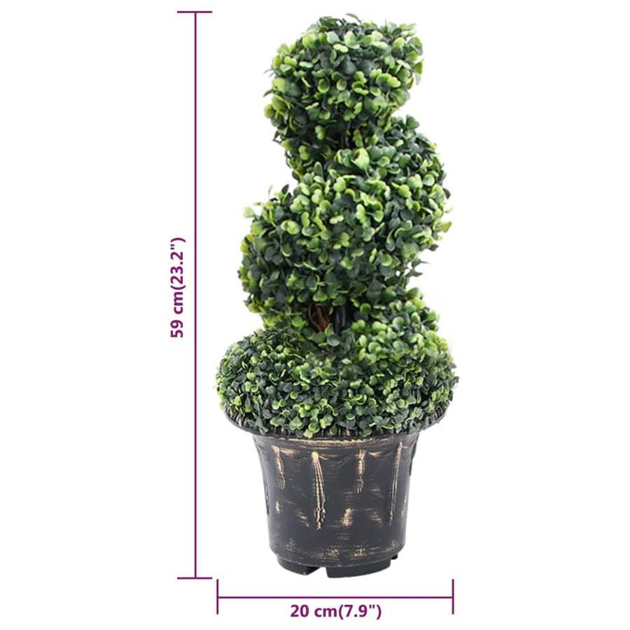 Kunstplant Met Pot Buxus Spiraal 59 Cm Groen 1 20 x 59 cm