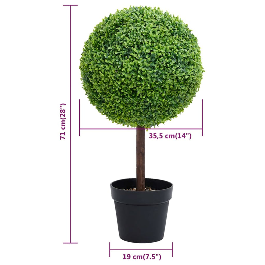 Kunstplant Met Pot Buxus Bolvorming 71 Cm Groen 19 x 71 cm