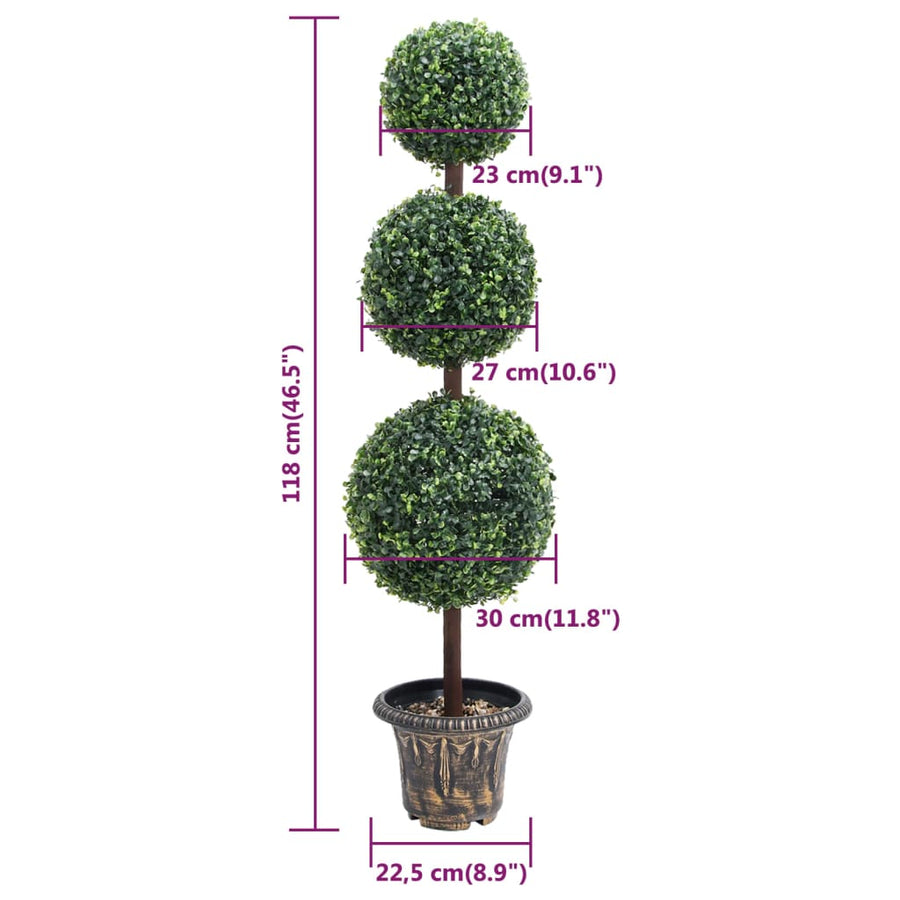 Kunstplant Met Pot Buxus Bolvorming 118 Cm Groen 22.5 x 118 cm