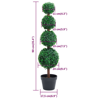 Kunstplant Met Pot Buxus Bolvorming 90 Cm Groen 17.5 x 90 cm