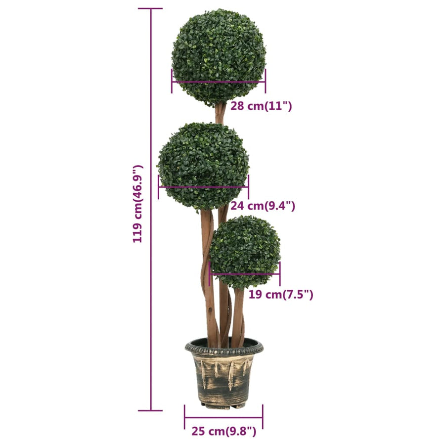 Kunstplant Met Pot Buxus Bolvorming 119 Cm Groen 25 x 119 cm