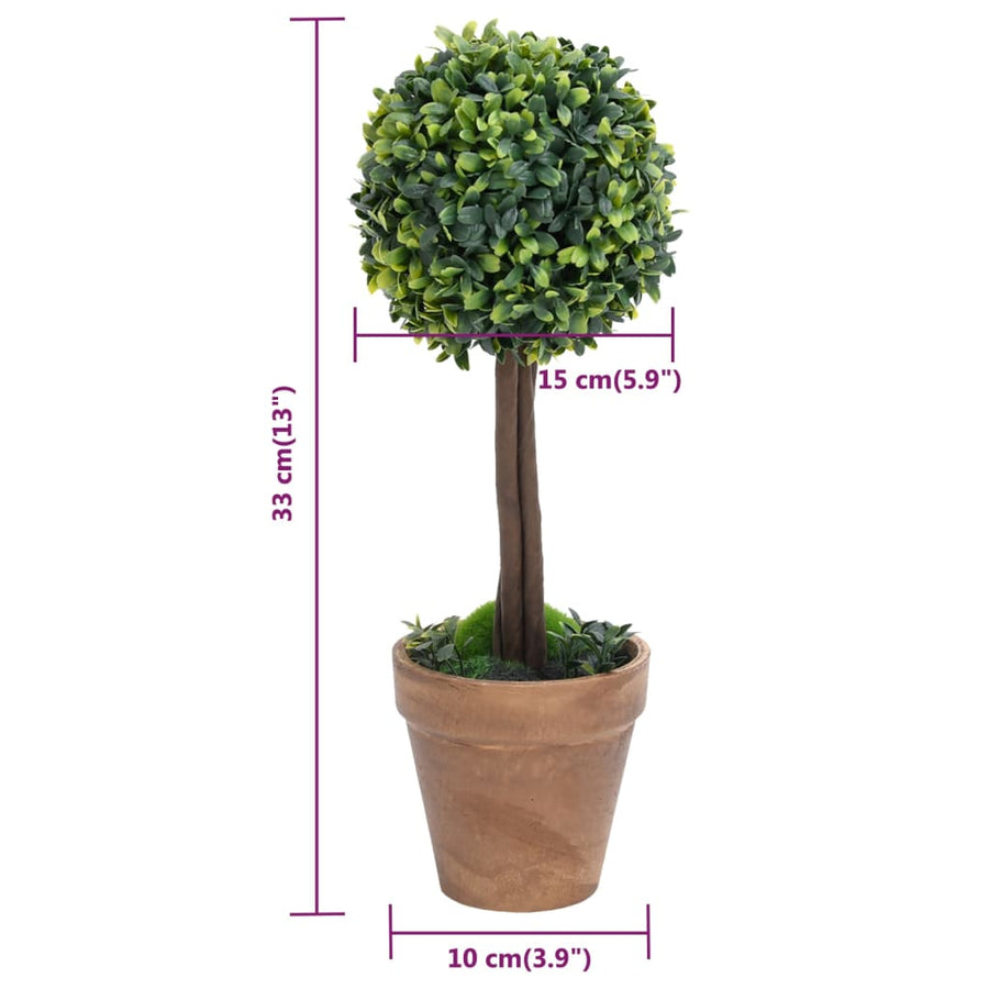 Kunstplanten Met Pot Buxus Bolvorming 33 Cm Groen 10 x 33 cm
