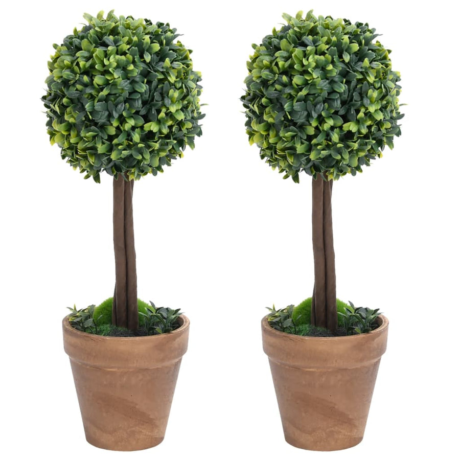 Kunstplanten Met Pot 2 St Buxus Bolvorming 56 Cm Groen 14.5 x 56 cm