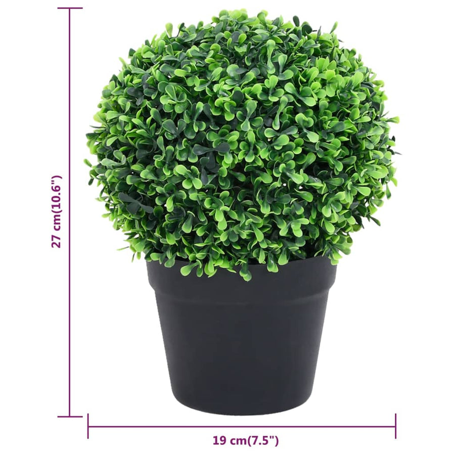 Kunstplanten Met Pot 2 St Buxus Bolvorming 27 Cm Groen 19 x 27 cm