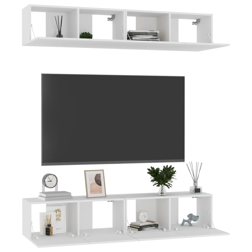 Tv-Meubelen Bewerkt Hout 80 x 30 x 30 cm Wit