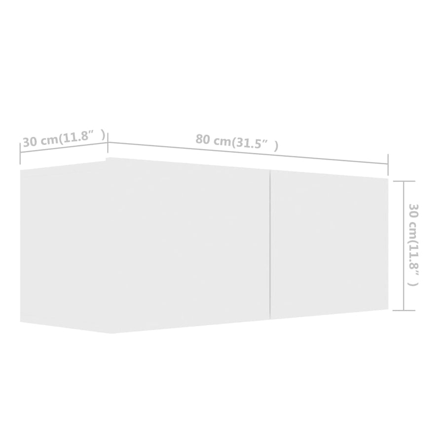 Tv-Meubelen Bewerkt Hout 80 x 30 x 30 cm Wit