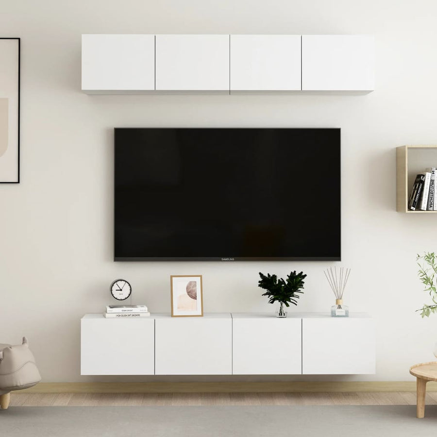 Tv-Meubelen Bewerkt Hout 80 x 30 x 30 cm Wit