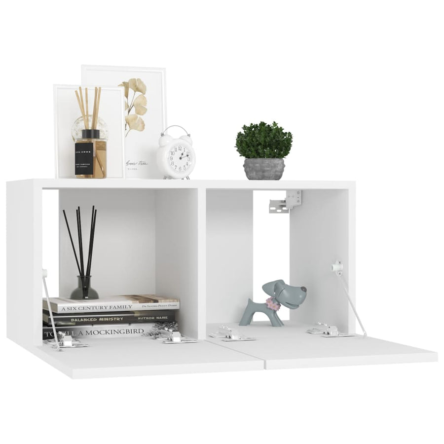 5-Delige Tv-Meubelset Bewerkt Hout 60 x 30 x 30 cm (3 pcs) Wit