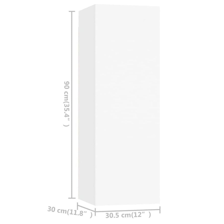 5-Delige Tv-Meubelset Bewerkt Hout 60 x 30 x 30 cm (3 pcs) Wit
