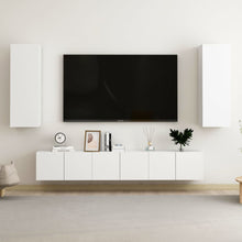 5-Delige Tv-Meubelset Bewerkt Hout 60 x 30 x 30 cm (3 pcs) Wit