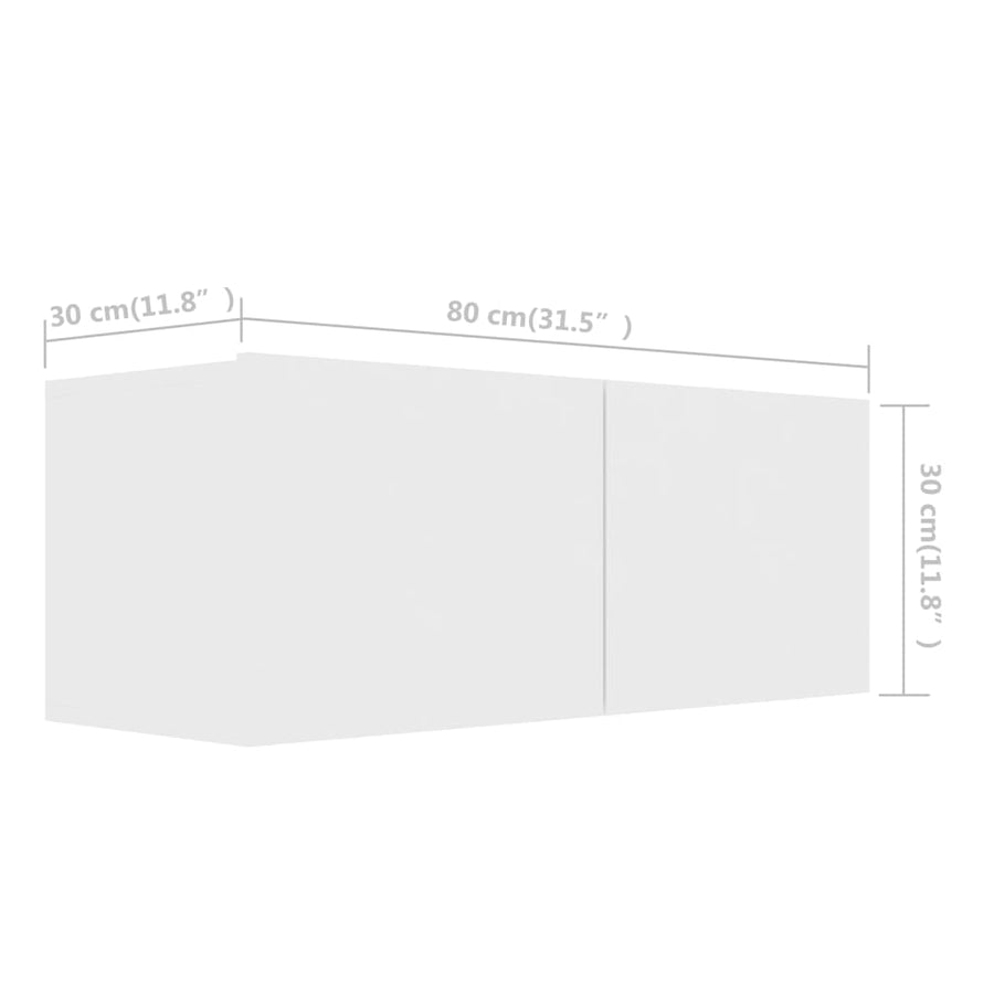 4-Delige Tv-Meubelset Spaanplaat 80 x 30 x 30 cm Wit