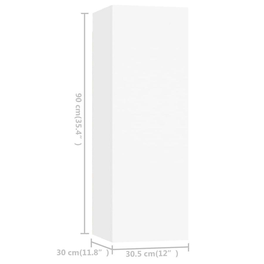 4-Delige Tv-Meubelset Spaanplaat 80 x 30 x 30 cm Wit