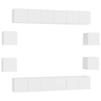 0-Delige Tv-Meubelset Bewerkt Hout 60 x 30 x 30 cm (6 pcs) Wit