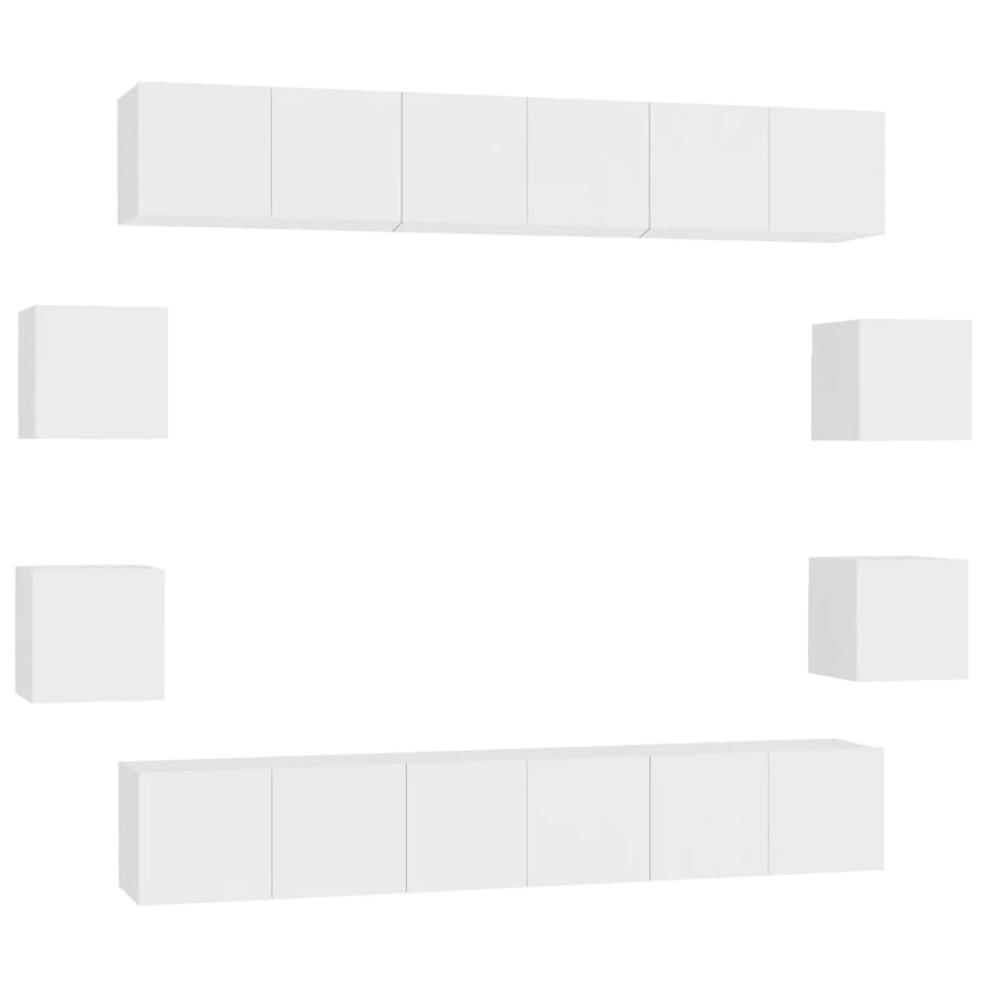 0-Delige Tv-Meubelset Bewerkt Hout 60 x 30 x 30 cm (6 pcs) Wit