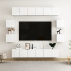 Tv-meubelset 6x 60x30x30 cm bewerkt hout wit