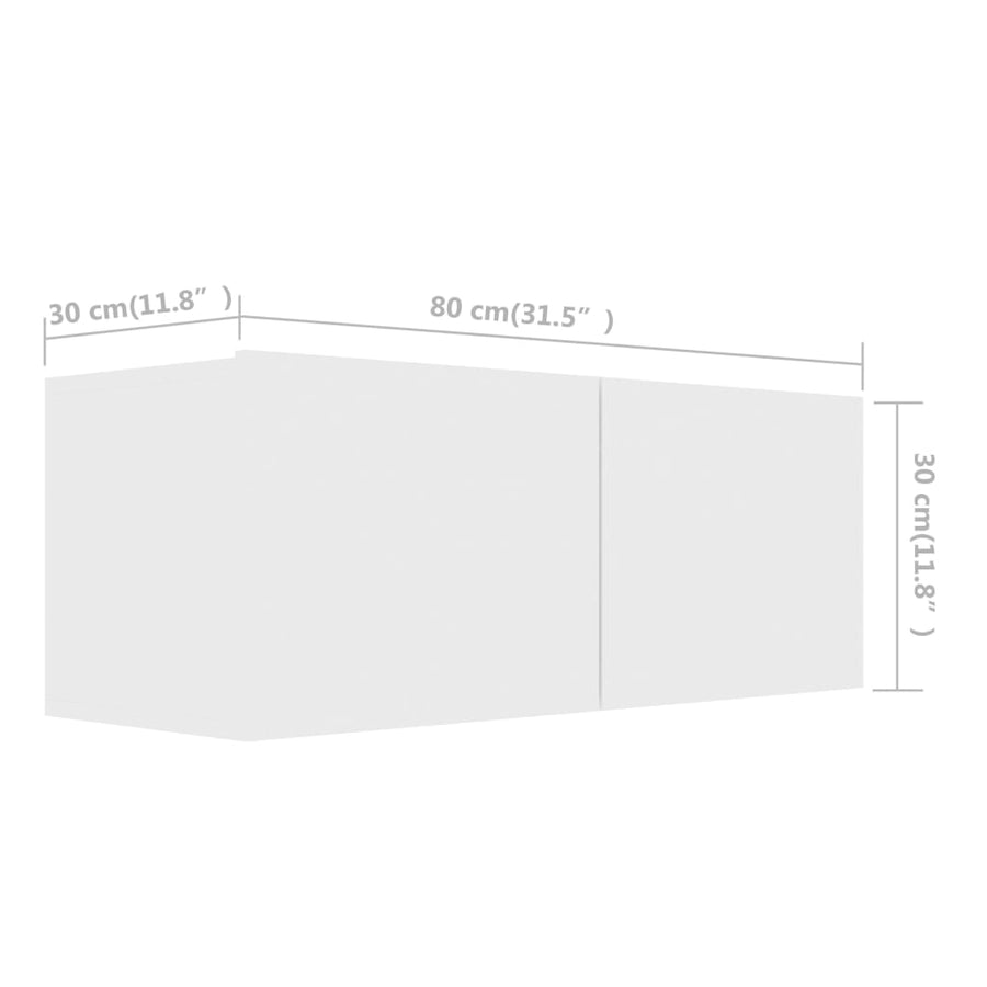 8-Delige Tv-Meubelset Bewerkt Hout 80 x 30 x 30 cm Wit