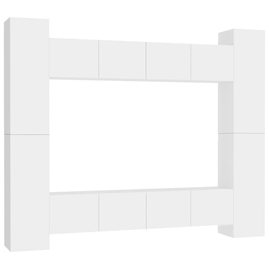 8-Delige Tv-Meubelset Spaanplaat 80 x 30 x 30 cm Wit