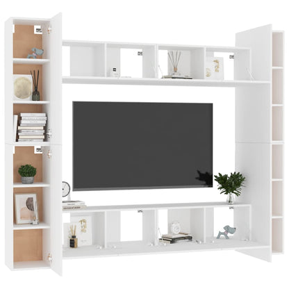 8-Delige Tv-Meubelset Spaanplaat 80 x 30 x 30 cm Wit