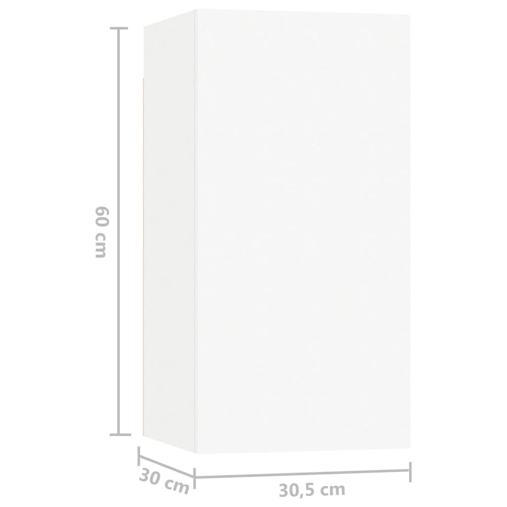 5-Delige Tv-Meubelset Bewerkt Hout 120 cm Wit
