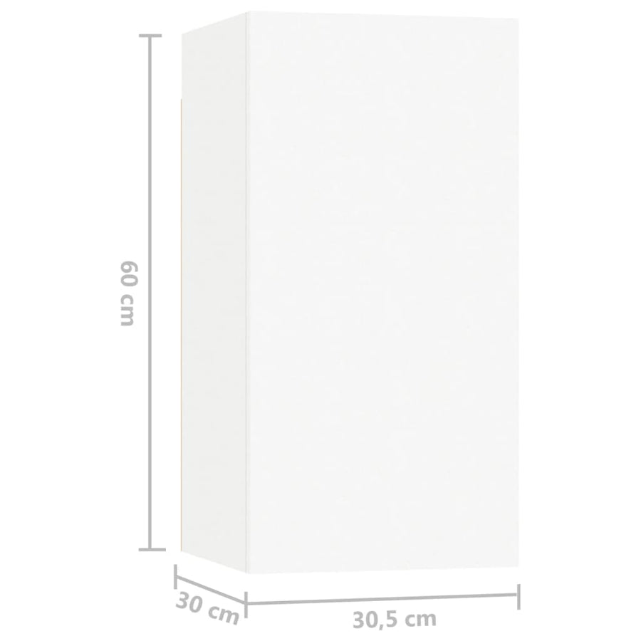 5-Delige Tv-Meubelset Bewerkt Hout 120 cm Wit