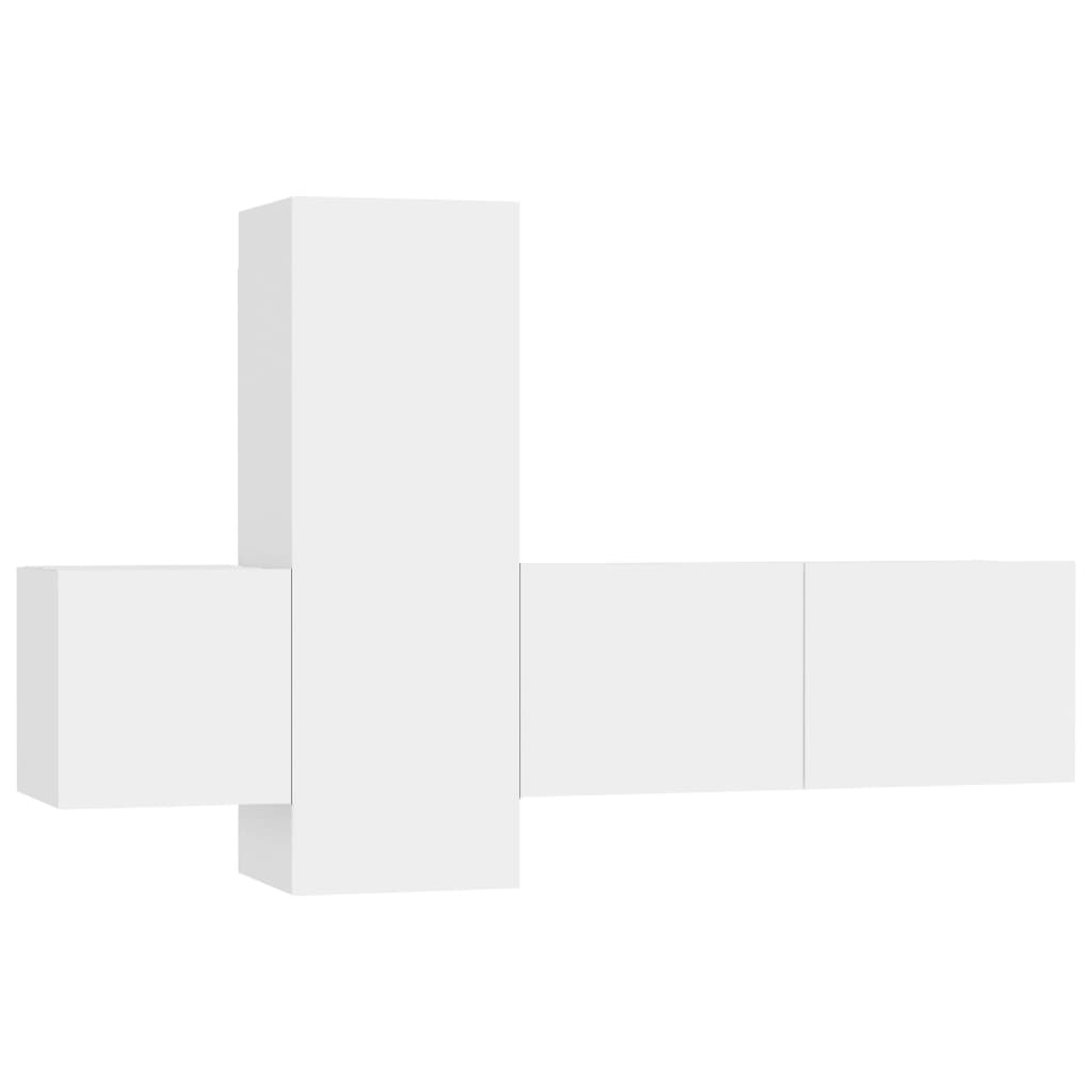 3-Delige Tv-Meubelset Spaanplaat 80 x 30 x 30 cm Wit
