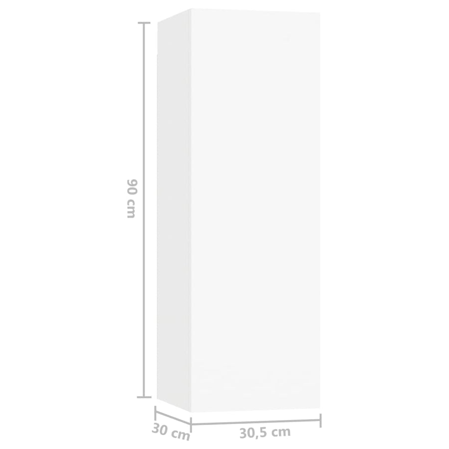 3-Delige Tv-Meubelset Spaanplaat 80 x 30 x 30 cm Wit