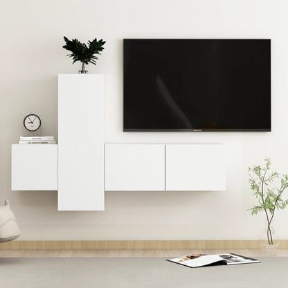 3-Delige Tv-Meubelset Spaanplaat 80 x 30 x 30 cm Wit