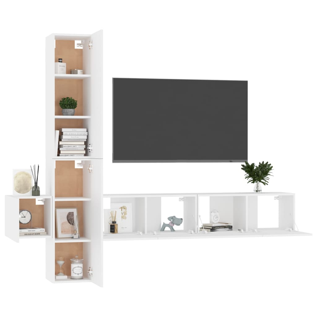 5-Delige Tv-Meubelset Spaanplaat 80 x 30 x 30 cm (2 pcs) Wit