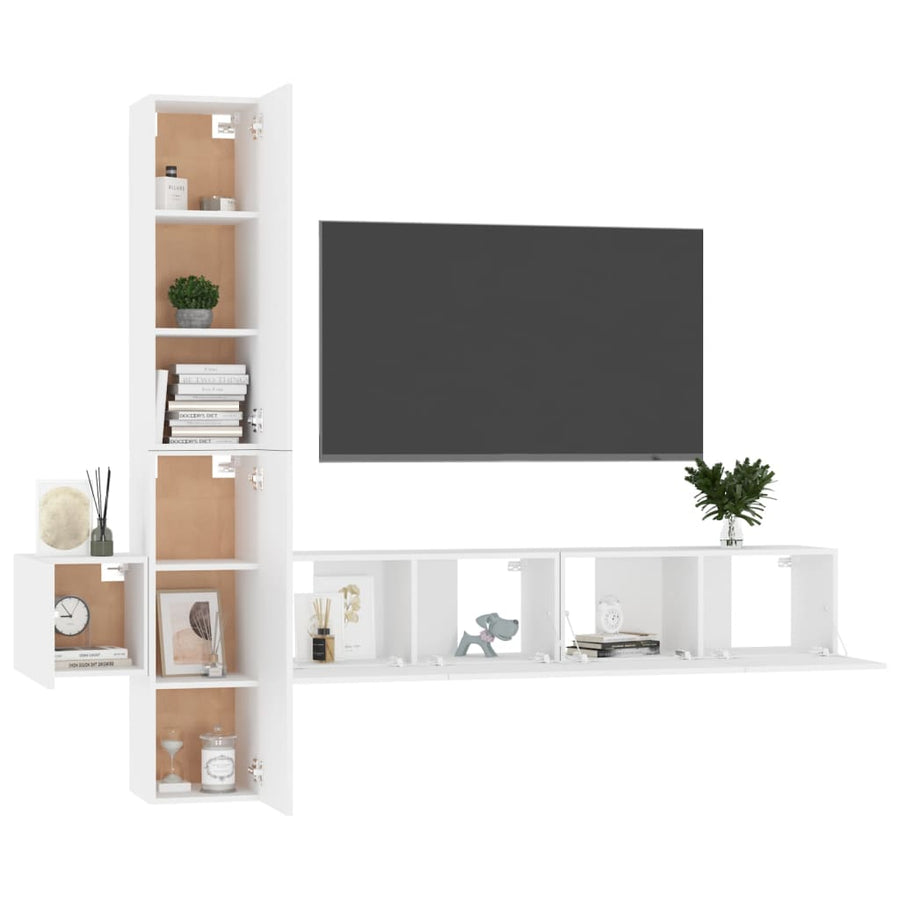 5-Delige Tv-Meubelset Spaanplaat 80 x 30 x 30 cm (2 pcs) Wit