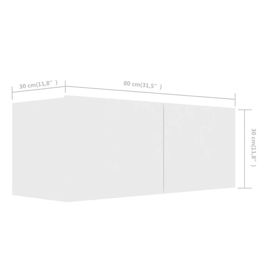 5-Delige Tv-Meubelset Spaanplaat 80 x 30 x 30 cm (2 pcs) Wit