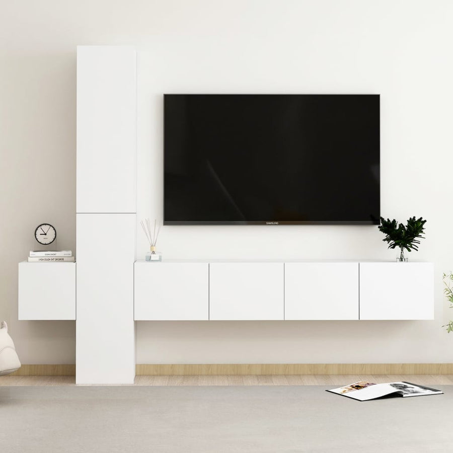 5-Delige Tv-Meubelset Spaanplaat 80 x 30 x 30 cm (2 pcs) Wit