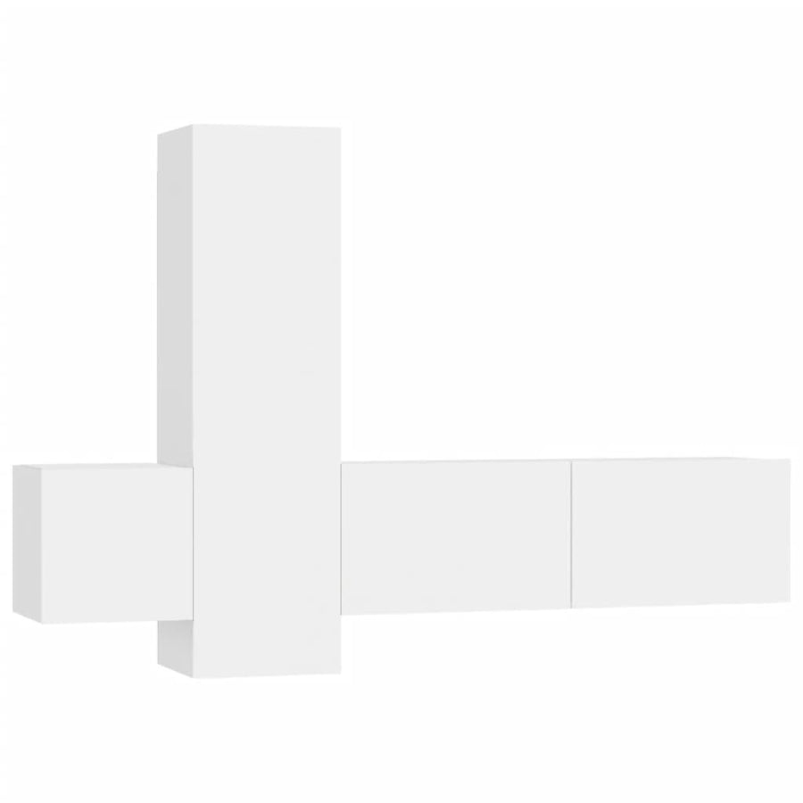 3-Delige Tv-Meubelset Spaanplaat 100 x 30 x 30 cm Wit