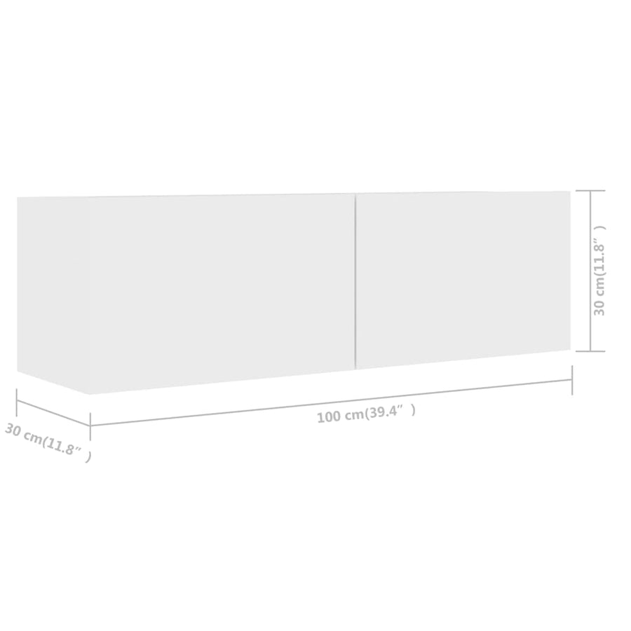 3-Delige Tv-Meubelset Spaanplaat 100 x 30 x 30 cm Wit