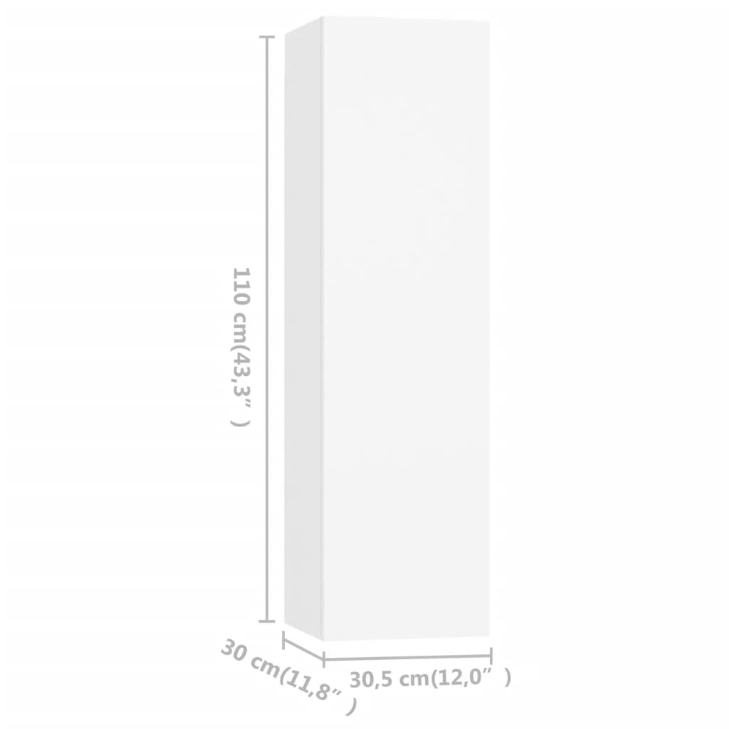 3-Delige Tv-Meubelset Spaanplaat 100 x 30 x 30 cm Wit