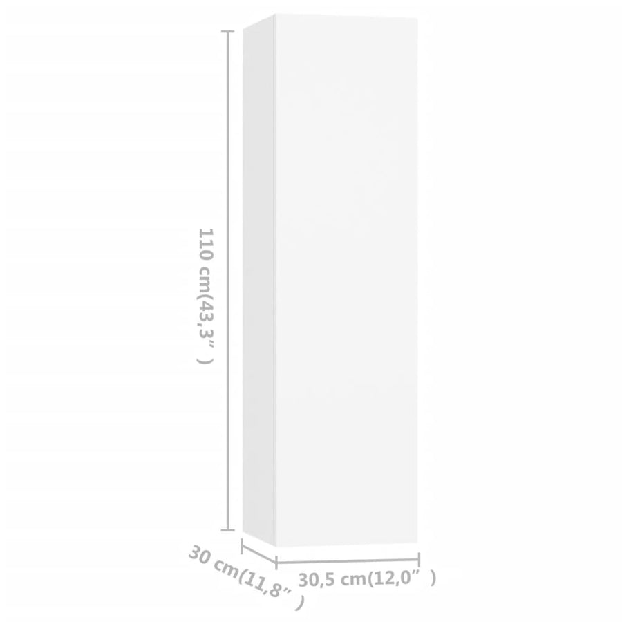 3-Delige Tv-Meubelset Spaanplaat 100 x 30 x 30 cm Wit