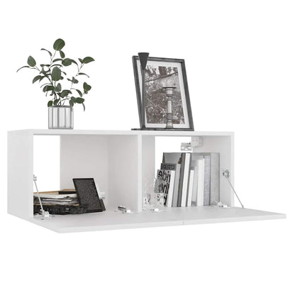 3-delige Tv-meubelset bewerkt hout wit