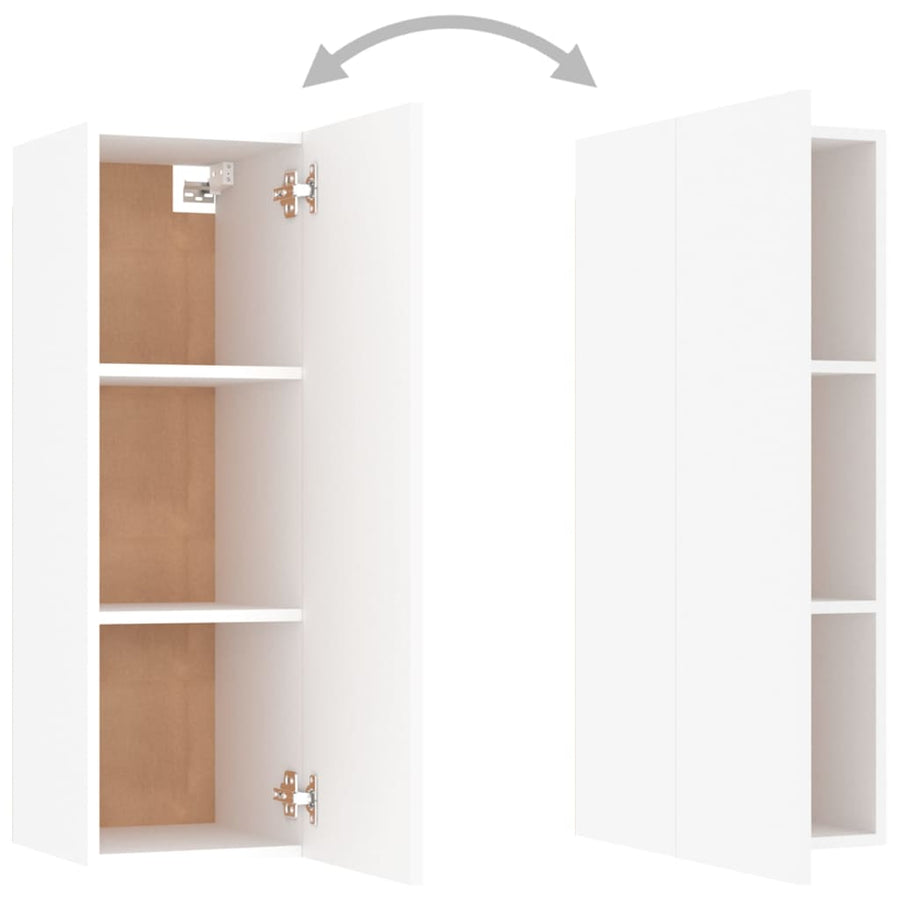 3-delige Tv-meubelset spaanplaat wit 80 x 30 x 30 cm Wit