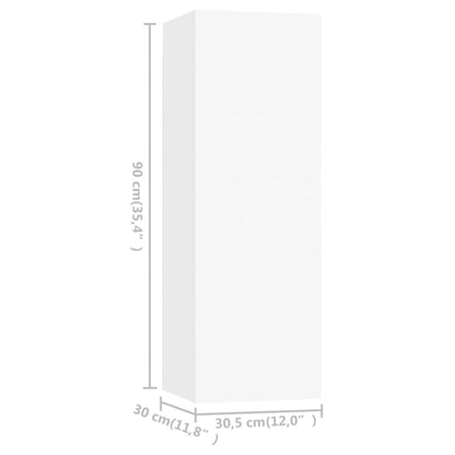 3-delige Tv-meubelset spaanplaat wit 80 x 30 x 30 cm Wit