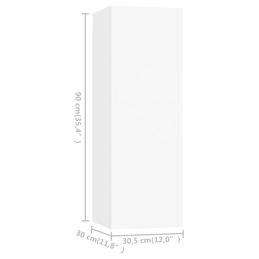 3-delige Tv-meubelset spaanplaat wit 80 x 30 x 30 cm Wit
